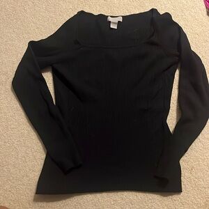 H&M long sleeve top, black, size Large